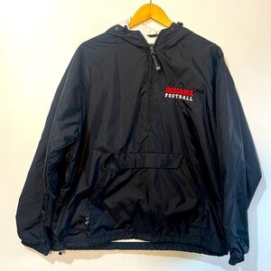 INDIANA FOOTBALL LIGHT PULLOVER HOODED WIND BREAKER BY CHARLES RIVER APPAREL M